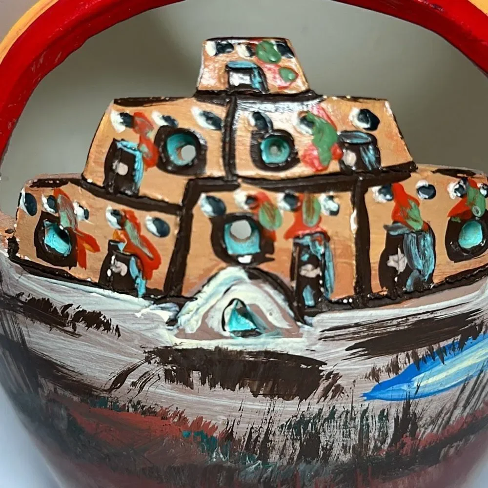 Handmade Hand Painted Vase From New Mexico‎ 1980